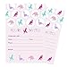 Girls Dinosaur Birthday Party Invitations (15 Pack) with Pink Envelopes Kid's Celebrations