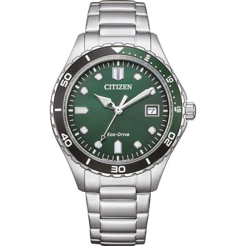 Orologio analogico al quarzo da uomo con cinturino in acciaio inox AW1828-80X, verde, Bracciale