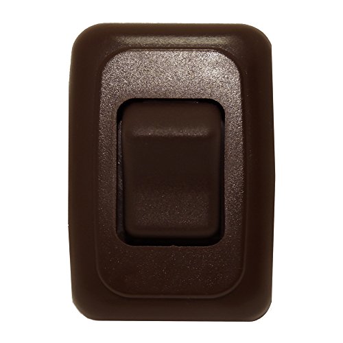 Single SPST On-Off Switch with Bezel, 12-Volt, for RV, Trailer, Camper (Brown)
