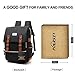 Puersit Vintage 15 Inch Laptop Backpack Canvas College School Backpack with USB Charging Port