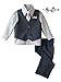 Spring Notion Baby Boys' 5 Piece Pinstriped Vest Set Grey 18 Months
