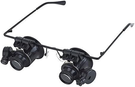 Nadalan Magnifying Glass Eye Mirror Eyepiece Glasses Type LED Lights Magnifier Loupe Jeweler Magnifying Glasses Tool 20X