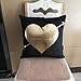 Monkeysell Bronzing Flannelette Home Pillow Cases Throw Pillow Covers Decorative Cushion Love Black Heart Pattern Design for Square Sofa Home 18 x 18