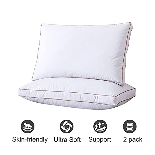 WhatsBedding Luxury Goose Down Pillows Standard Size Set of 2 100