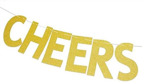 Veewon Cheers to 30 Years Banner Gold Glitter Letters Bunting Garlands 30th Birthday Anniversary Party Photo Prop Decor - Image 3