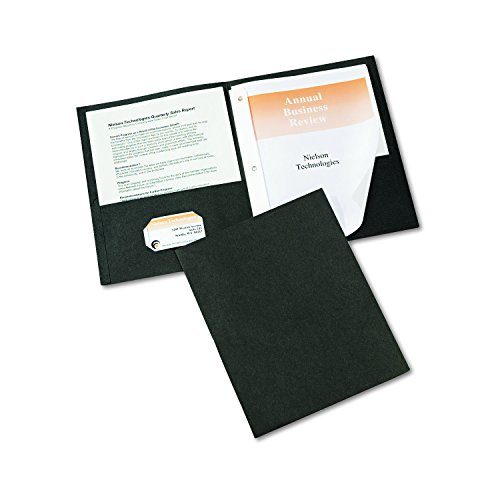 Avery Two-Pocket Folders, Black, Pack Of 25 (47978)