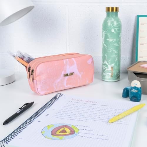 ® Estuche portatodo 3 Cremalleras Serie Lava, Rosa