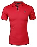 Coofandy Men's Casual Short Sleeve T-shirt Contrast Color Polo Shirts