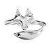 JEWME 925 Sterling Silver Women Fox Tail Rings Fine Jewelry Open Zirconia 5-6.5