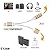 iphone 7 / 7 plus / 8 / X adapter, (Support iOS 10.3, iOS 11)Cone 2 in 1 Lightning Adapter and Charger, Lightning to 3.5mm Aux Headphone Jack Audio Adapter for iphone X, 8, 8 plus, 7, 7 plus(Gold)