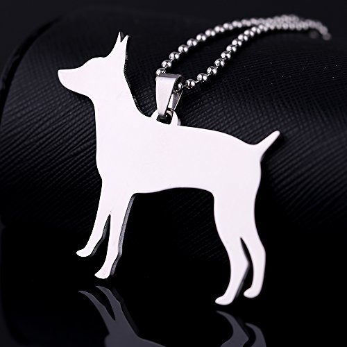Big Size Stainless Steel Rat Terrier Pet Dog Tag Breed Collar Charm Pendant Necklace