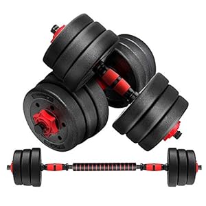 JL Adjustable Dumbbells Barbell Set Home Fitness Dumbbell Combination Free Weights 2-in-1 Set Dumbbells Set for Home Gym Work Out Training Men and Women（Weight to 88Lbs）(Size:66lbs)
