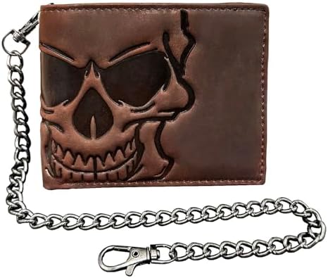 Amazon.com: RAW HYD Leather Biker Wallets for Men with Chain, Full