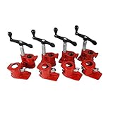 Wood Pipe Clamps, 4Set 3/4Inch Woodworking Pipe Clamp Quick Release Heavy Duty PRO Woodworking Cast Iron Wide Base Iron Wood Metal Clamp Set Woodworking Workbench