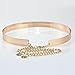 LABANCA Women's Metal Chain Dress Decorated Skinny Waist Belt Color Gold Width 2CM