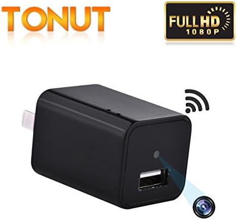 Tonut Mini Charger Camera USB Wall Adapter 1080P HD Home Office Security Nanny Cam