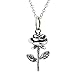 YFN Sterling Silver 3D Rose Flowers Choker Women Pendant Necklace 18