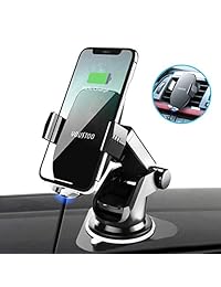 YOUSTOO Cargador inalámbrico, cargador de coche inalámbrico, soporte de montaje de sensor automático, cargador inalámbrico de 10 W Qi compatible con Samsung S9 8 7 Note 8, 7,5 W compatible con iPhone Xs MAX XR XS X 8 8 Plus