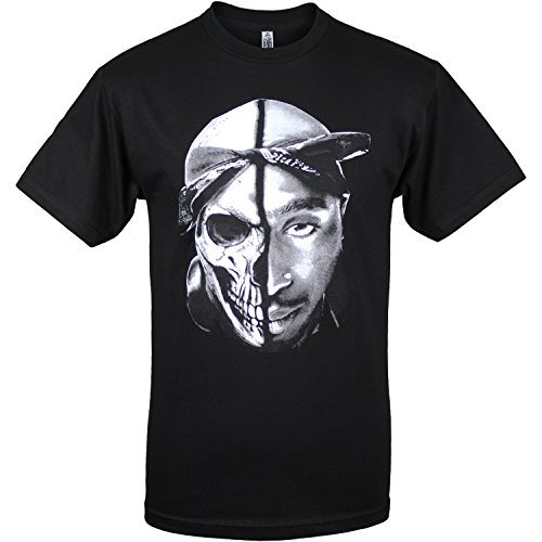 Black Tupac Shakur Skull 2pac Mens T Shirt 2XL