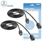 Keten NES/SNES Classic Controller Extension Cable 3M/10 ft (2-Pack), Super NES Extended Power Cord for Super Nintendo Classic Edition 2017 and NES Classic Mini 2016, Also for Wii/Wii U Controller