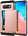 SAMONPOW Case for Galaxy S10 Plus Case Hybrid Galaxy S10 Plus Wallet Case Dual Layer Protective Shell Hard PC Soft TPU Bumper Credit Cards Slot Cover for 2019 Galaxy S10 Plus 6.4 inch Rose Gold