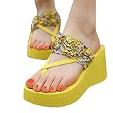 Creazy® Women Summer Sandals Slipper Indoor Outdoor Flip-flops Beach Shoes (36, Yellow 2)