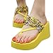 Creazy® Women Summer Sandals Slipper Indoor Outdoor Flip-flops Beach Shoes (39, Yellow 2)