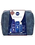 NIVEA Pamper Time Gift Set - 5 Piece Luxury Collection of Moisturizing Products and Travel Bag Included