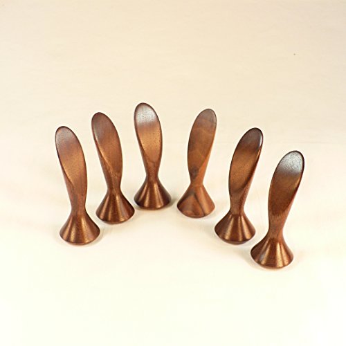 Lamp Finial, Black Walnut, Smooth Crescent Pattern