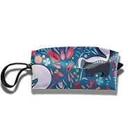RZM YLY Cute Flowers and Skunks Print Elegant Cosmetic Pouch Bag Interesting Jewelry Pouch Travel Cosmetic Bag Pouch with Zipper