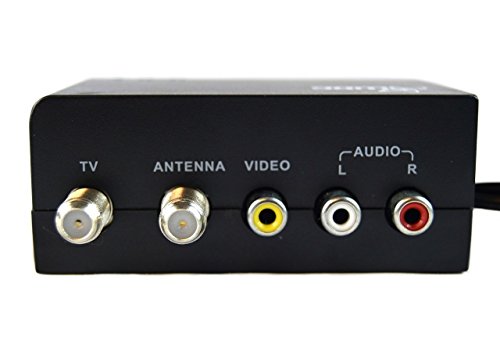2 Pack Mini RF Modulator TV Switch Audio Video RCA Ant Input to F Type Coax