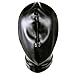Adavidsource All-Inclusive Leather Head Hood Adult Restraints Hood Mask Nose Holes Breathable Bondage Mask for Unisex SM Flirting Head Mask
