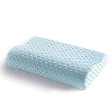 Nakital Contour Memory Foam Pillow for Sleeping, Ventilated Organic Memory Foam Cervical Neck Support Pillow, Breathable Washable Cover,Back Chiropractic Side Sleeper Ergonomic Pillow Bed