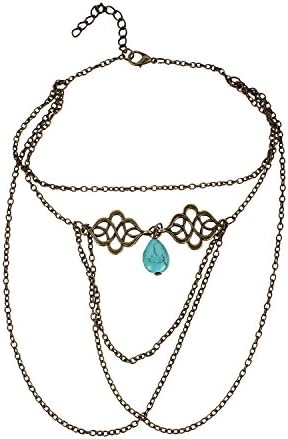 Fayon Chic Stylish Moroccan Swirl and Turquoise Drop Head Arm Chain