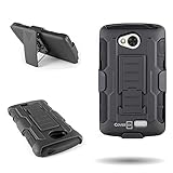 For LG Tribute / Transpyre / Optimus F60 Case, by CoverON Dual Layered Belt Clip Holster With Kickstand Combo Case (Titan Explorer) for LG Tribute Transpyre Optimus F60 - Black