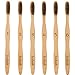 Isshah Bamboo Toothbrush ECO Friendly Organic Charcoal Infused BPA Free(Ultra Soft Bristles)，Pack of 6