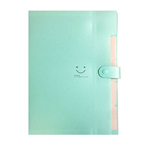 Expanding Files Box Accordion Folder - 5 Pockets Plastic Accordian File Organizer A4 Letter Size Snap Closure Paper Organize Bag and Labels Poly Expanding File - Thumbnail 6