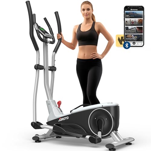 JOROTO Elliptical Machine Exercise Bike for Home Cardio, Magnetic Cross Trainer with 8 Resistance Levels, Pulse Rate Grips & LCD Monitor Exercise Equipment for Home Gym Use, 330lbs Weight Capacity