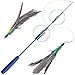 PETBABA Cat Toys, Feather Wand for Indoor Kitten, 2 Pcs Wild Refill on Retractable Fishing Pole, Interactive Stick Teaser to Exercise - Blue