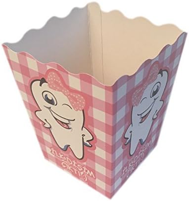 Mytortenland Pink First Tooth Popcorn Box Checked Pack of 10