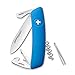 Swiza D03 Swiss Pocket Knife Blue Folding Knife,2.875in,440 Stainless Steel,Standard KNI.0030.1030