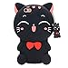 iPhone 6s Case, MC Fashion 3D Lucky Fortune Cat Kitty with Cute Bow Tie Silicone Rubber Phone Case Cover for Apple iPhone 6/6s (Black)