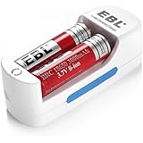 EBL 18650 lithium Rechargeable Batteries 3000mAh 3.7V (2 Pack) and Li-ion 18650 18500 14500 Battery Charger