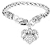 for Mom Bracelet Engraved Gift Jewelry for Mom Crystal Adorned Heart Shaped Pendant Lobster Claw Bracelet Gift for Mom or Grandma Colorless