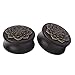 Yodeyhoo 2PCS Black Lotus Wood Organic Ear Tunnel Plugs Stretcher Gauges 00g-1