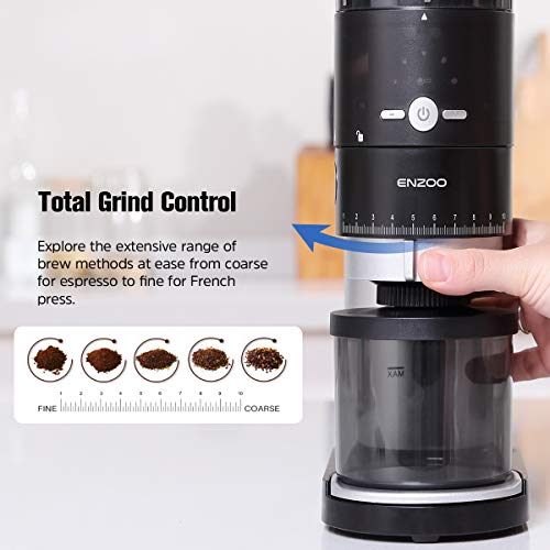ENZOO Burr Coffee Grinder, Conical Electric Coffee Bean Grinder with