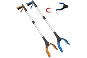 Grabber Reacher Tool,FitPlus Premium Grabber Tool 32 Inch, Strong Magnet Grabber Reacher for Elderly, Lightweight Extra Long Handy for Trash, Use with Wheelchair
