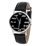 LYMFHCH Math Formula Equation Dial Unisex Leather Quartz Watch - Black (Black)