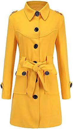 Womens Long Woolen Coat, Sunyastor Fashion Double Breasted Lapel Walker Overcoat Parka Jacket Thick Warm Cardigan