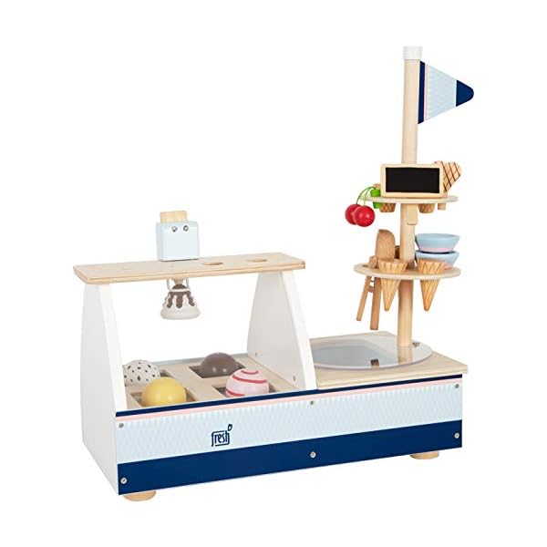 small foot Eistheke "fresh" aus Holz, Zubehör für Kinderküche und Kaufmannsladen, ab 3 Jahren, 11815